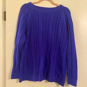 Cable knit sweater - royal blue - Like new
